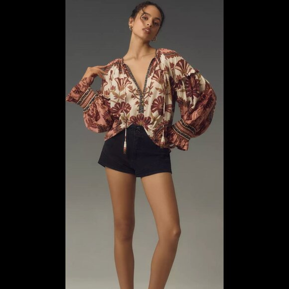 NWT Farm Rio Riad Botanical Blouse XS - Picture 2 of 6
